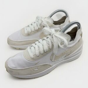 Nike Waffle One Woven Swoosh Women 6 Fossil/White Summit DM7604-100‎